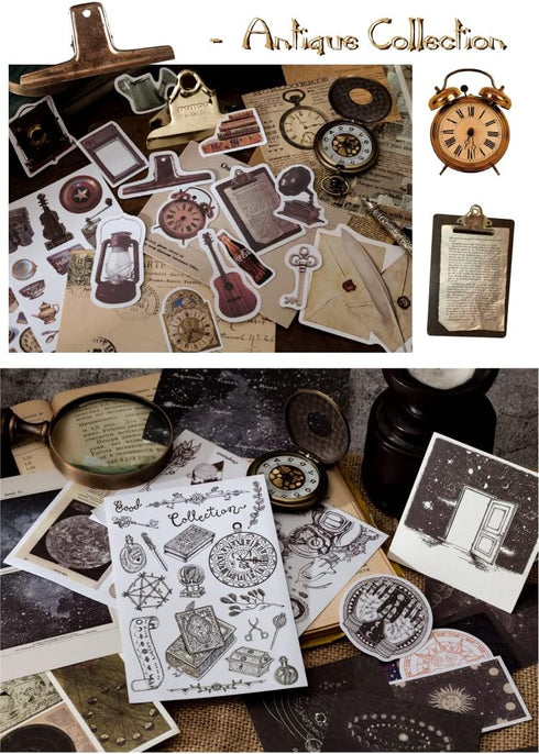 180Pcs Vintage Scrapbook Stickers Set, Junk Journal Sticker Supplies Kit, Antique Retro Natural Collection, Diary Journal Embellishment Supplies W...