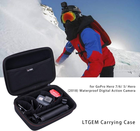 Hard Case for Go Pro Hero 12/11 / 10/9 / 8/7 / 2018/6 / 5 / Go Pro MAX Blcak / 4 Silvery Action Camera by LTGEM, Accessories Carrying Storage Shou...
