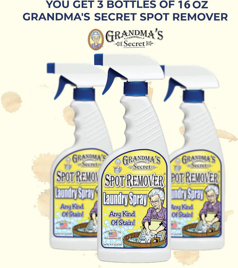 Grandma's Secret Spot Remover Laundry Spray - Chlorine, Bleach and Toxin-Free Stain Remover - Stain Remover for Clothes - Fabric Stain Remover Rem...