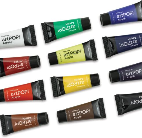 artPOP! Heavy Body Acrylic Paint, Set of 12 Tubes (0.74 fl oz/22 ml) Rich Pigments, Non-Fading, Paint Set for Artists & Hobbyists...
