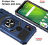 for Cricket Icon 5 Case, with Tempered Glass Screen Protector Heavy Duty Protection Technology Built-in Kickstand Rugged Shockproof Protective Pho...