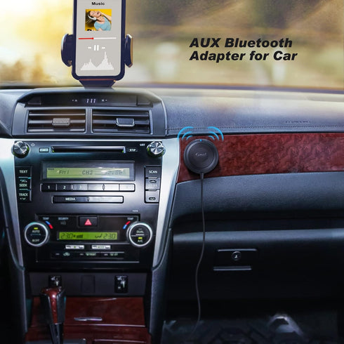 Bluetooth 5.0 Car Kit, AUX Bluetooth Adapter for Car with Ground Loop Noise Isolator for Handsfree Calls and Music Streaming,Voice Assistant,Car B...