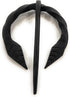 Viking Cloak Pin, Norse BlackLeaf Penannular Brooch, Medieval Apron Buckle Clasp Cloak Badge, Cloak Pin Black...