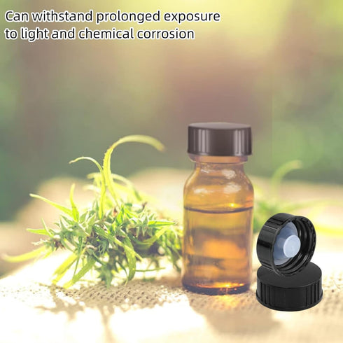 16 Pcs Growler Caps 28mm Phenolic Caps Black Glass Bottle Lids Plastic Bottle Caps Screw for Daily Chemicals Food Cosmetic Bottles...