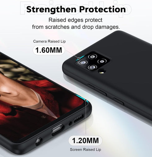 LeYi for Samsung Galaxy A42 5G Phone Case: A42 5G Phone Case with 2 Pack Tempered Glass Screen Protector for Women Men, Liquid Silicone Slim Silky...