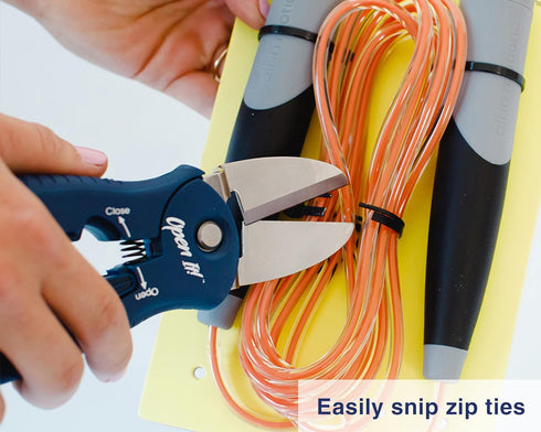 Zibra Open-It! All-In-One Multi Tool with Heavy-Duty Scissors, Box Cutter, Screwdriver, and Package Opener, Blue...