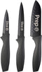 MasterChef Kitchen Knives Set of 3, Small Knife Set for Home Cooking, RV or Camping, Extra Sharp Cutting, Non Stick Coated Stainless Steel Blades ...