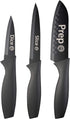 MasterChef Kitchen Knives Set of 3, Small Knife Set for Home Cooking, RV or Camping, Extra Sharp Cutting, Non Stick Coated Stainless Steel Blades ...