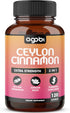 Ceylon Cinnamon Capsules - Combined with Ginger Root and Turmeric Curcumin Supplement - 120 Vegan Capsules...