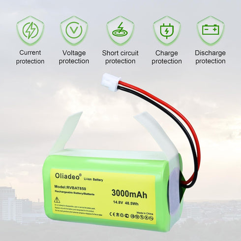 RVBAT850 for Shark Ion Vacuum Replacement Battery - AV1010AE, AV2501S, AV1110AE, RV1001AE, RV2001, RV850, AV2501AE, RV750_N, AV970 Robot Vacuum Cl...