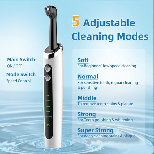 Electric Tooth Polisher, Multifunctional Replacement Head Teeth Cleaning Kit for Fighting Tooth Smoke and Tea Stains, USB Charging, Waterproof...