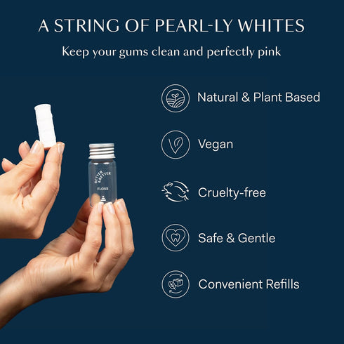 Better & Better Natural Floss in Refillable Glass Jar | 100% Plant-Based Waxed Dental Floss | Eco-Friendly, Zero Plastic Oral Care (Floss in Jar) ...
