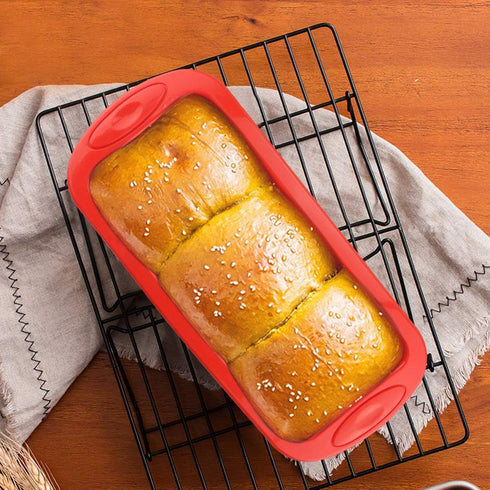 SILIVO 4 Pack Mini Loaf Pans - Nonstick Silicone Bread Baking Pans for Small Loaf and Meatloaf - 5.7x2.5x2.2 Inch...