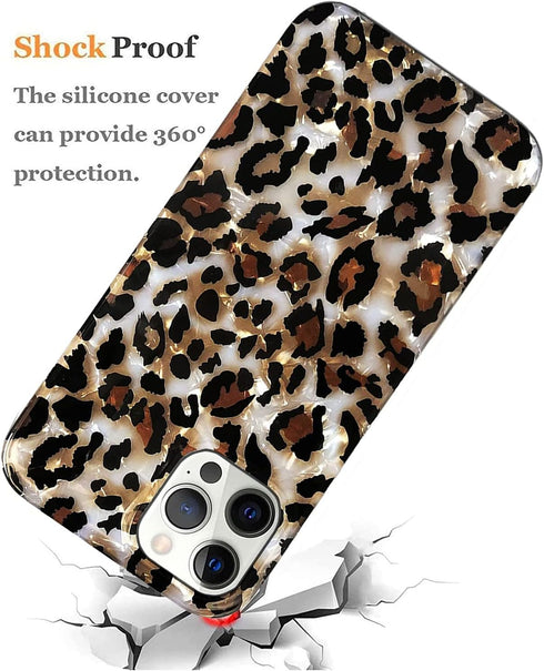 J.west Compatible with iPhone 11 Pro Case 5.8-inch, Luxury Sparkle Clear Women Leopard Print Soft Slim TPU Protective Phone Case Cover for Girls (...