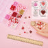 SUNNYCLUE 1 Box Valentine's Day Beads Heart Shaped Love Beads 8mm Round Red Pink Acrylic Beads Rhinestone Bead Bulk Spacer Beads Beading Kit Valen...