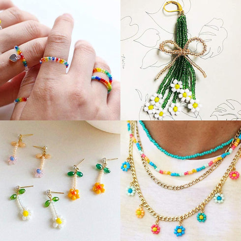 Yholin 2mm Glass Seed Beads & Small Pony Beads, DIY Jewelry Kit for Friendship Bracelets & Art Craft Gifts...