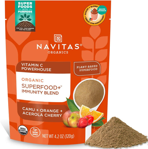 Navitas Organics Superfood+ Immunity Blend (Camu + Orange + Acerola Cherry), 30 Servings — Organic, Non-GMO, Vegan, Gluten-Free, Keto & Paleo, 4.2...