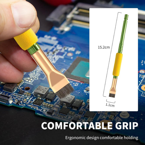 2Pcs ESD Safe Anti Static IC Cleaning Brush Tool for Phone Motherboard Ic Brush Ideal for IC Glue Removal,PCB Cleaning,and Mobile Phone Repair - W...