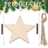 Tatuo 60 Set Natural Wooden Stars Cutouts Ornaments to Paint 3.15'' Unfinished Wood Star Embellishments for Craft with Twine for School Graduation...