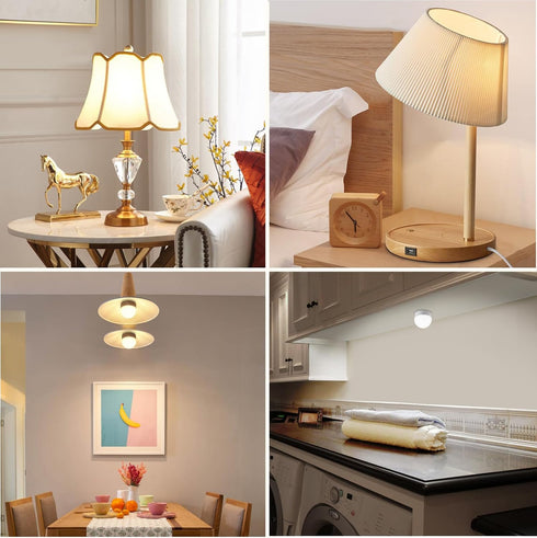 LINEWAY Rechargeable Light Bulbs with Remote, Battery Operated Light Bulb 2000mAh E26 Detachable Charging, 15 Colors Selectable/Timer/Dimmer Puck ...