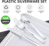 N9R 200pcs Plastic Silverware Set, Silver Plastic Cutlery Including 100pcs Forks, 50pcs Spoons, 50pcs Knives, Disposable Silverware for Party/Ever...