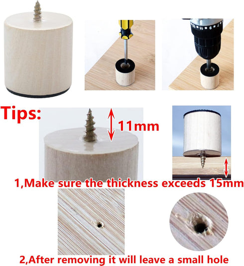Feet for Cutting Board, Non Slip Feet Wooden Foot, Self Adhesive Feet for Cutting Board Appliance...