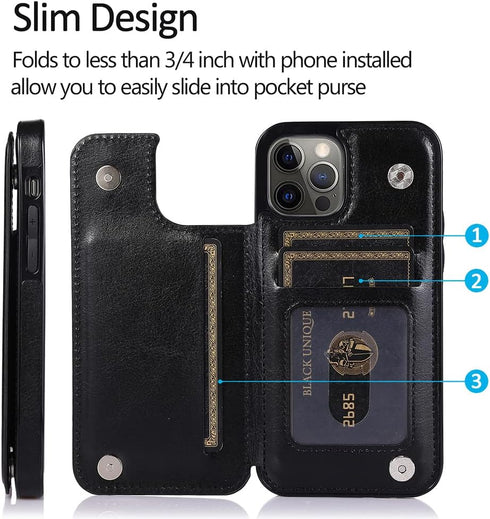 uCOLOR Flip Leather Wallet Case Card Holder for iPhone 12 Pro/12 Women and Girls with Card Holder Kickstand Marble Design Compatible with iPhone 1...