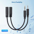 Cable Matters Combo-Pack 2.5mm and 3.5mm Headphone Adapter Kit (2.5mm to 3.5mm Adapter and 3.5mm to 2.5mm Adapter) in Black - 4 Inches......