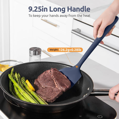600? Heat Resistant Silicone Turner: U-Taste 13.6in Solid Kitchen Spatula Flipper, BPA Free Flexible & Thin Seamless Cooking Utensil for Flipping ...
