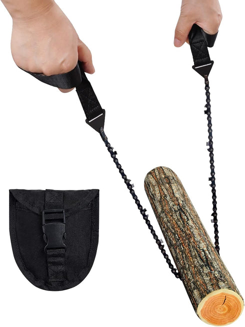 Pocket Chainsaw with Paracord Handle, Folding Chain Hand Saw, Emergency Outdoor Survival Gear for Camping, Hunting, Hiking, Cutting Wood & Tree (B...