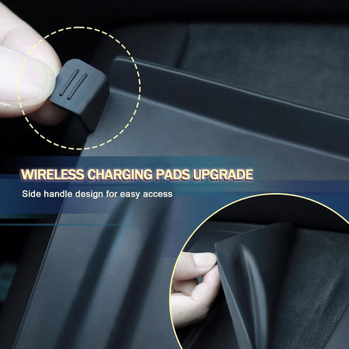Tesla Model 3 Model Y Wireless Charger Cover, Center Console Anti Skid Silicone Mat, Wireless Phone Charging Pad for Tesla Interior Accessories ?B...