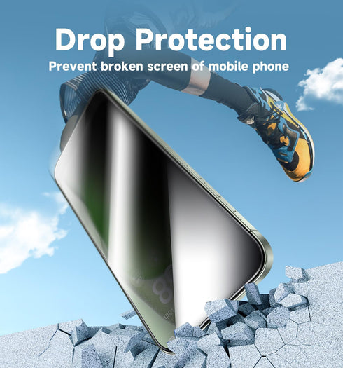 MAGIC JOHN 2 Pack for iPhone 15 Plus 6.7 inch Privacy Glass Screen Protector, Auto Dust-Elimination Installation, Bubble Free, Easy Installation.....