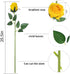 Flojery 10pcs Artificial Rose Flowers Long Stem Fake Silk Roses for DIY Wedding Bouquet Table Centerpiece Home Decor (Yellow)...