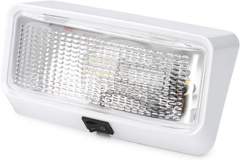 Lumitronics 12V LED Exterior Outdoor Porch Light with On/Off Switch, Removable Clear & Amber Lenses Perfect Outside Replacement Lights for RVs, Mo...