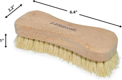 All-Natural Wooden Scrub Brush Set | Wooden Handle | Tampico and Palmyra bristles | Eco Friendly Cleaning Products | Pack of 2...