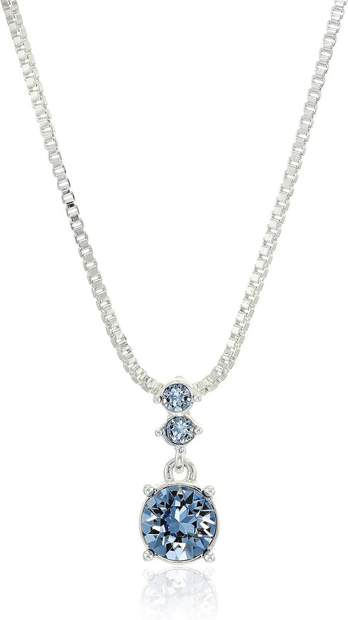 Nine West Women's Boxed Necklace/Pierced Earrings Set, Silver/Blue, One Size...
