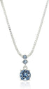Nine West Women's Boxed Necklace/Pierced Earrings Set, Silver/Blue, One Size...