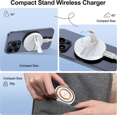 Magsafe Wireless Charger for iPhone 15 Pro Max 15 Plus 14 Pro Max 13 12 11,Magnetic Wireless Charger Pad with 3FT USB C to C Cable for iPhone 15 P...