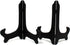 CVHOMEDECO. Antique Distressed Black Decorative Wooden Plates Rack Wood Easels Holder Folding Display Stand Home Décor Art, 9 Inch, Set of 2....