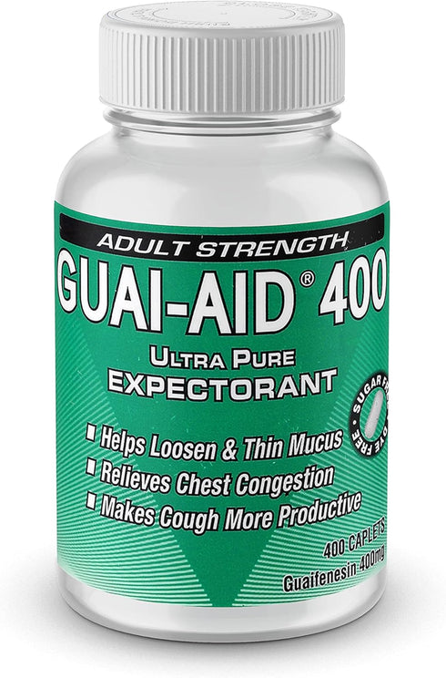 400 400mg, dye-Free Fast Acting Mucus Relief Guaifenesin, (Bottle of 400 caplets)...