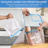 BLITZHOME Vacuum Sealer Bags for Food 3 Sizes, 29 Pack Kit with 15Pcs Reusable Sous Vide Bags, 5 Air Valves, 5 Sealing Clips, 4 Clips for Sous Vid...