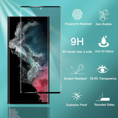 UEEBAI for Samsung Galaxy S22 Ultra 5G Privacy Screen Protector, 2 Pack 9H Hardness Anti Spy Private Tempered Glass Film Bubble Free Film Case Fri...