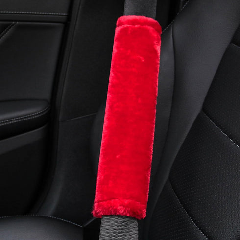 Amooca Soft Faux Fur Universal Fit Seatbelt Cover Car Truck SUV Airplane Seat Belt Shoulder Pad for Carmera Backpack Straps Neck Cushion Protector...