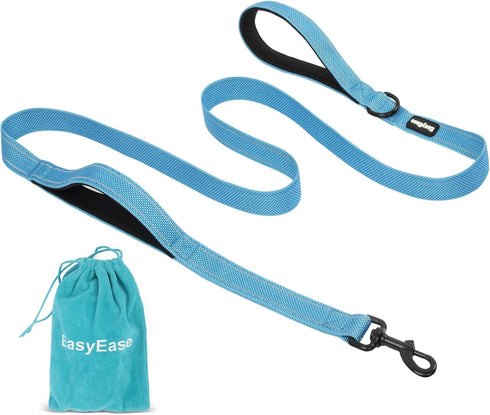 Dog Leash with 2 Comfortable Soft Padded Handles Reflective Heavy Duty Pet Dog Walking Leashes 6FT Blue Durable Dog Training lead & Traffic Handle...