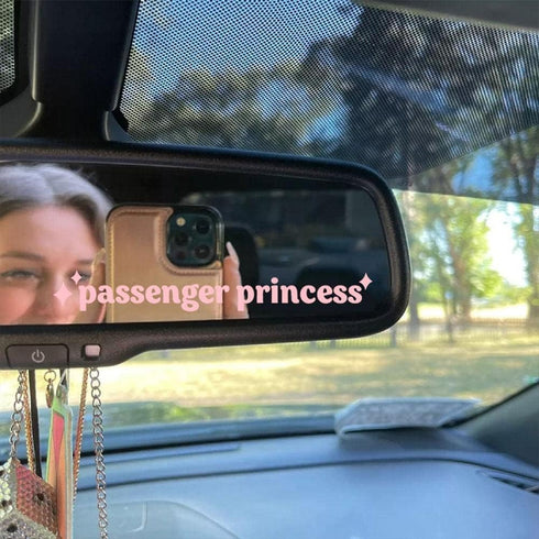 Passenger Princess Decal Sticker Car Mirror Sticker Cute Funny Rearview Mirror Sticker Vinyl Truck Window Sticker Rearview Mirror Car Decoration W...