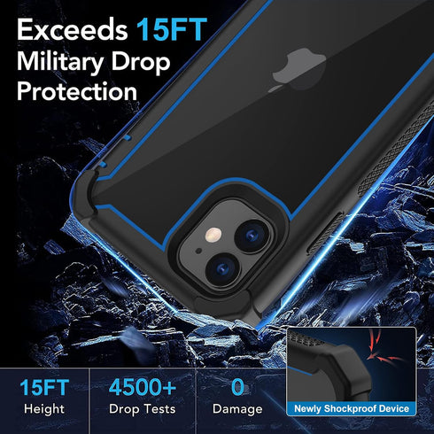 for iPhone 12 Case, iPhone 12 Pro Case,with Screen Protector Heavy Duty Drop Protection, Full Body Rugged Shockproof Tough Protective Phone Cover ...