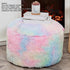 Asuprui Pouf Ottoman Unstuffed Round Bean Bag Poof Ottoman Seat Soft Faux Fur Footrest Stool 20x20x12 Inches Fuzzy Chair Floor Chair Foot Rest wit...