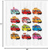 Ambesonne Truck Shower Curtain, Ice Cream Doughnut Burgers Pizza Sushi Hotdog Colorful Food Truck Illustration, Cloth Fabric Bathroom Decor Set wi...