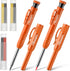 Hiboom 2 Pack Solid Carpenter Pencils with Pencil Cap and 18 Refills, Long Nose Deep Hole Mechanical Pencil Marker, Scribe Tool with Built-in Shar...