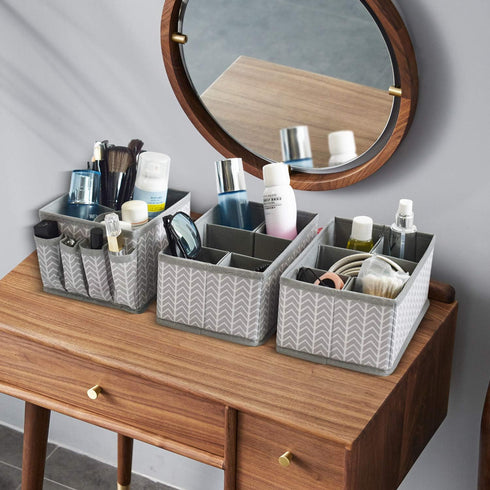 VERONLY Cosmetic Storage Bins Makeup Organizer, Adjustable Multifunction Storage Box Desk Drawer Divider for Makeup Brushes, Bathroom Countertop o...